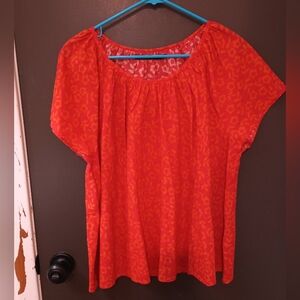 GUDRUN SJODEN Layering Piece! Orange Floral top 🌼